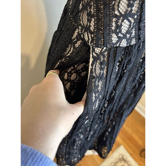 Anthropologie S Black Lace Dress Whimsigoth Fairy Victorian Mini Rockabilly Goth - Picture 3 of 5